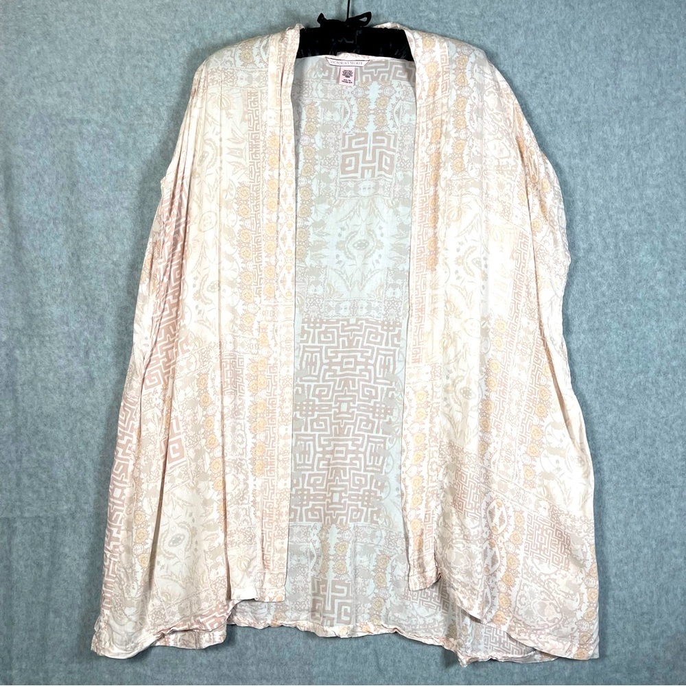 Victoria’s Secret Light Pink Geometric Open Front Cardigan Kimono Swimsuit Cover